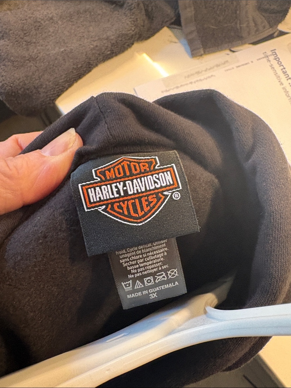 Harley-Davidson Black Beanie with Orange and White Logo Patch